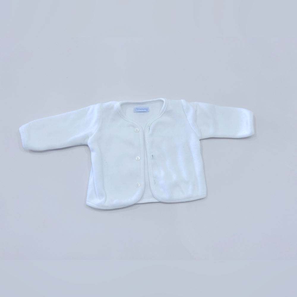White velour cardigan
